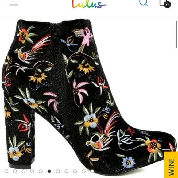 Lulus Embroidered ankle booties Sz 6 - Picture 2 of 4
